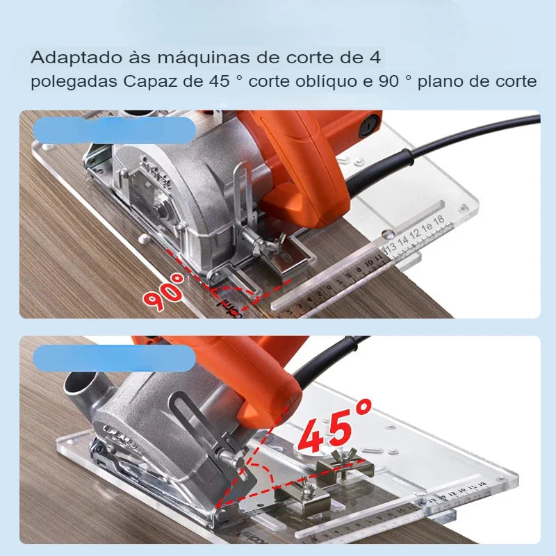 Guia de Serra e Tupia manual em Acrílico 45/° 90 °