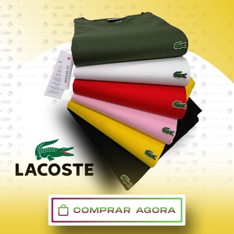 Kit 06 Camisetas Lacoste Regular Fit 100% Algodão