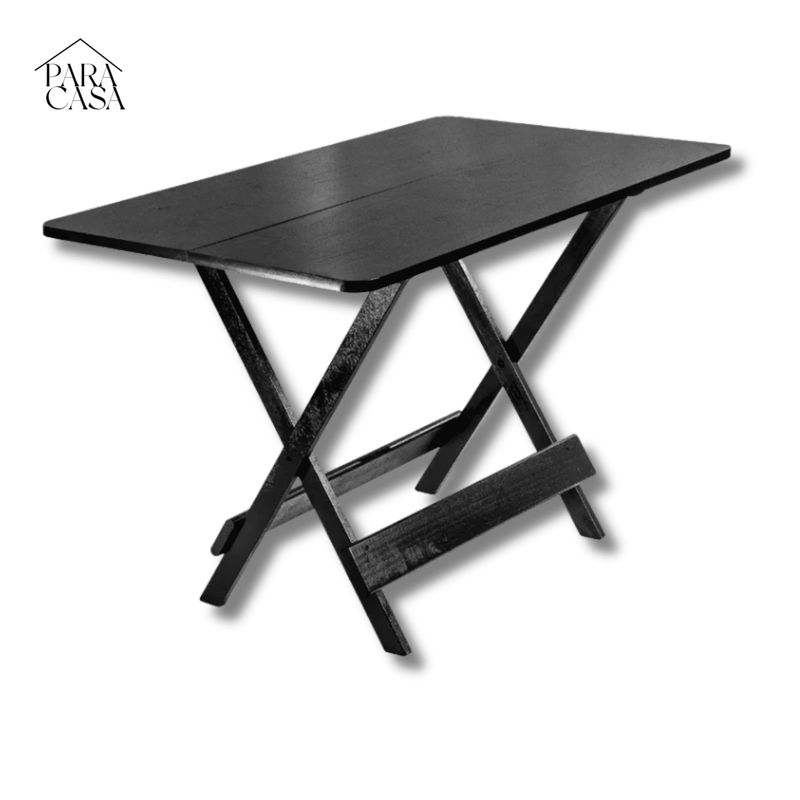 Kit da Para Casa - Mesa Dobrável de Madeira Maciça com 4 cadeiras - Design Elegante e Prático!