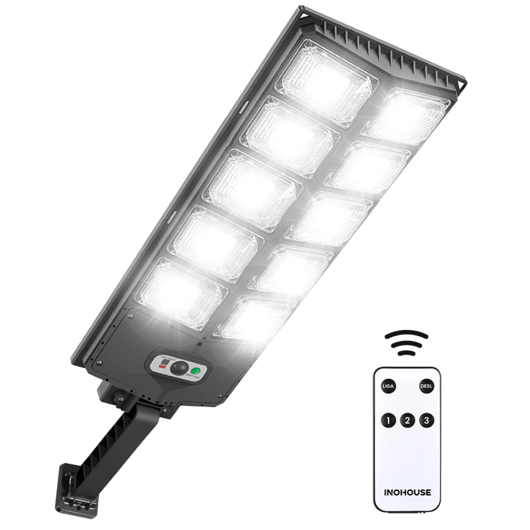 Luminária LED com Placa Solar - Parede ou Poste