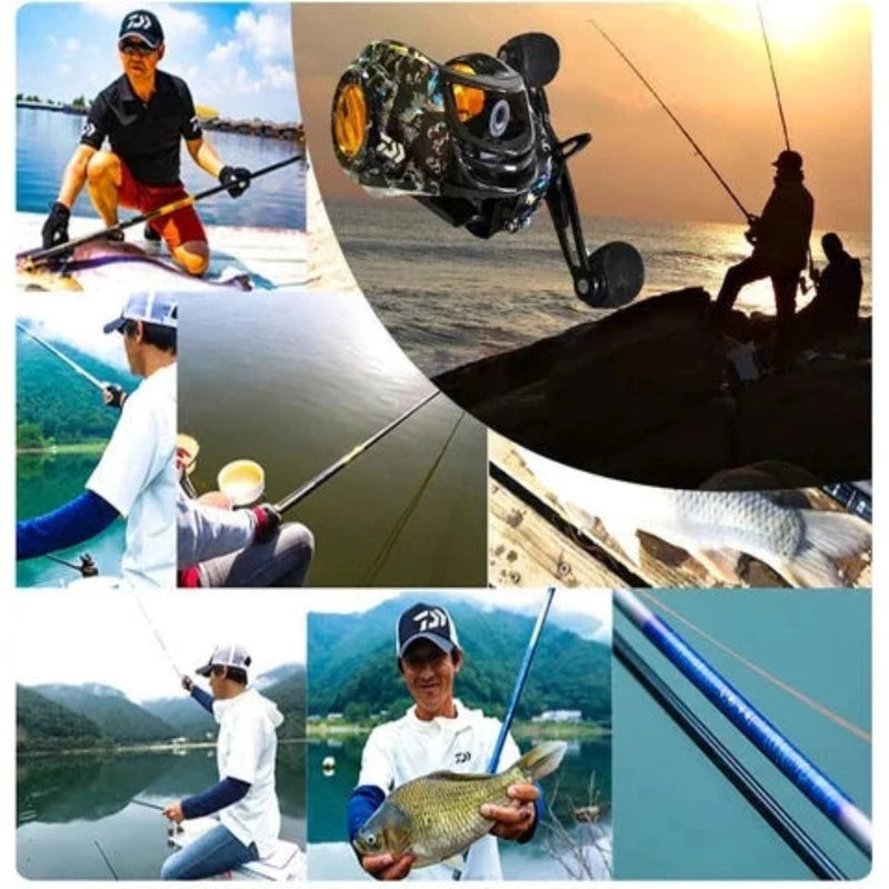 Carretilha de Pesca Daiwa 7.2:1 Anti Cabeleira + Linha de Pesca Mutlifilamento + Brinde Exclusivo