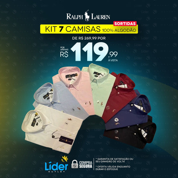 Combo Executivo 7 Camisas Ralph Lauren Slim Fit 100% Algodão [ULTIMO DIA DE PROMOÇÃO]