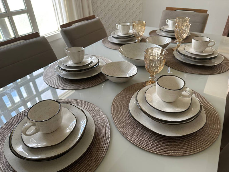 [PRE BLACK FRIDAY] 54 Peças Aparelho de Jantar em Porcelana Conjunto de Luxo Oxford®