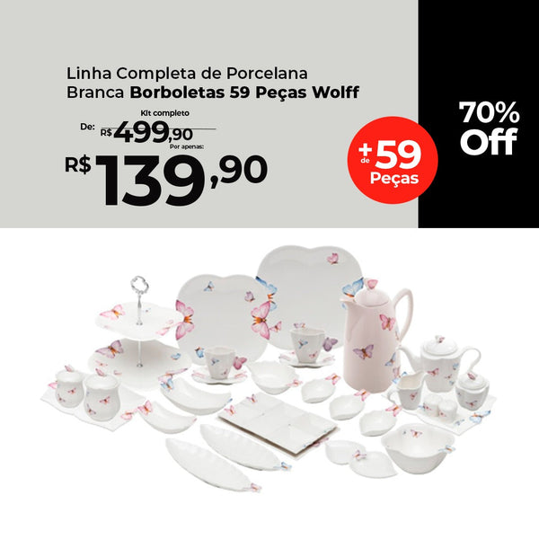 Conjunto porcelana borboletas Wolff