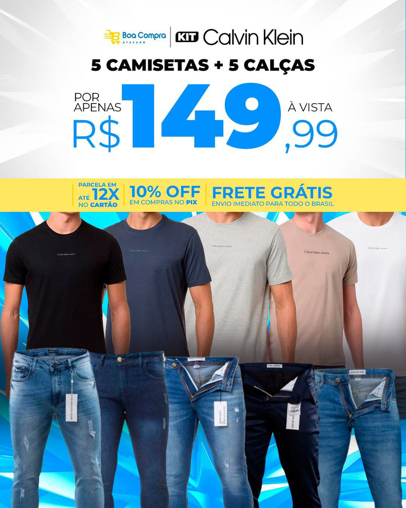 Kit 05 Calças + 05 Camisetas Calvin Klein  BLACK FRIDAY