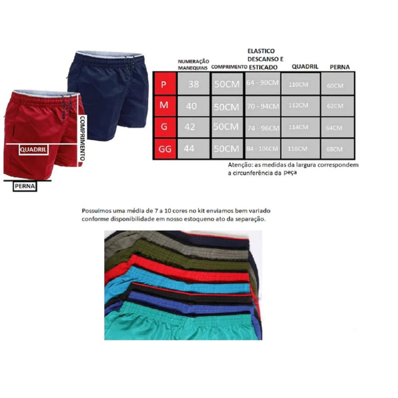 Kit Shorts Masculino Esportivo (Pague 3 e Leve 4 Shorts)