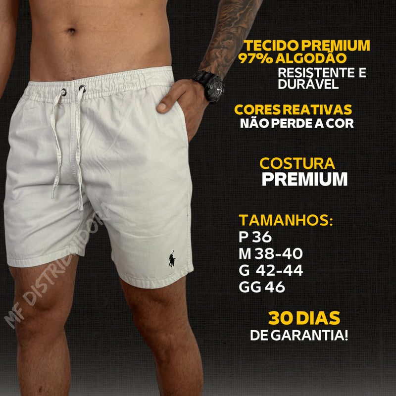 Kit 5 Shorts Masculinos Bermudas Sarja Brim Coloridas Alta Qualidade