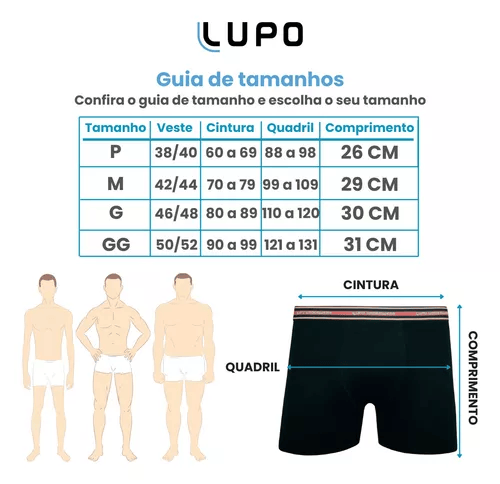 [ULTIMO DIA DE PROMOÇÃO] Kit 20 Cuecas Lupo 100% Algodão