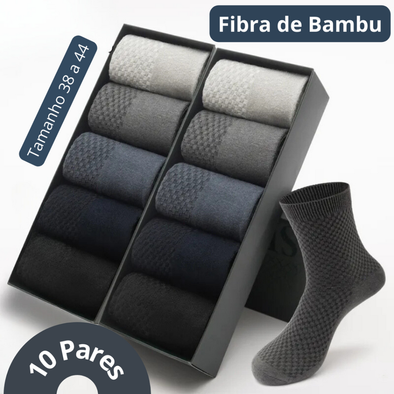 KIT 10 Pares de Meias de Fibra de Bambu FRANCE DESIGN