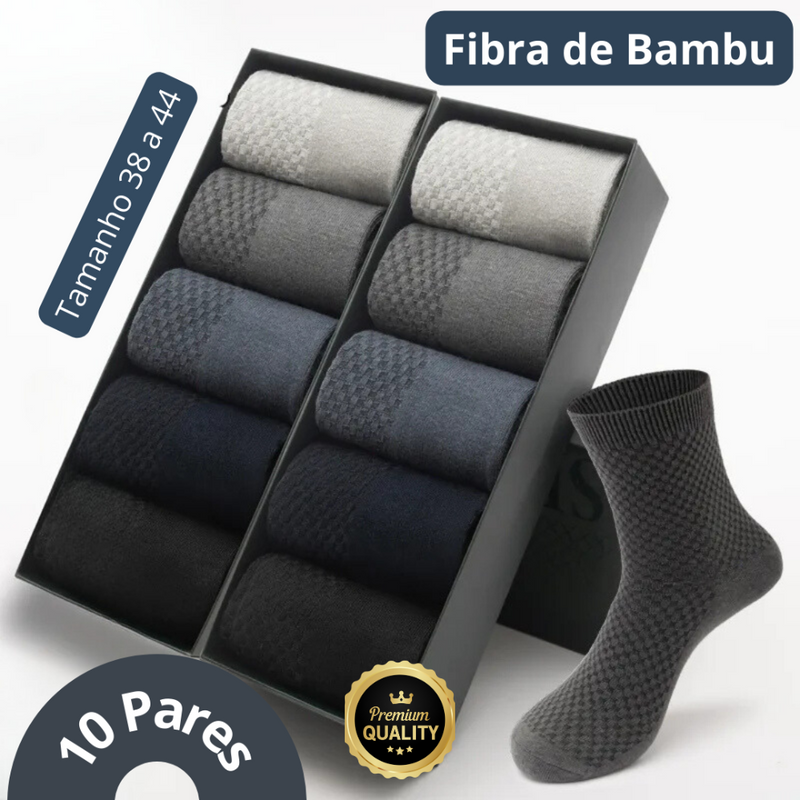 KIT 10 Pares de Meias de Fibra de Bambu FRANCE DESIGN