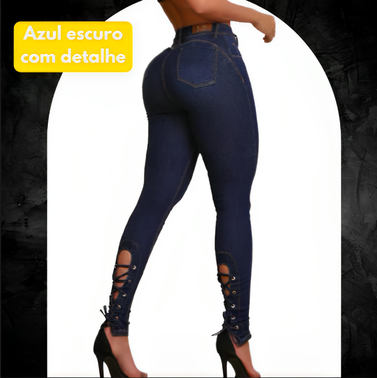 Kit 6 Calças Jeans Modeladoras + Cinto Fivela Argola Dupla de Brinde